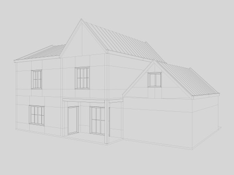 Modern Residential House 8 Low-poly Modelo 3D
