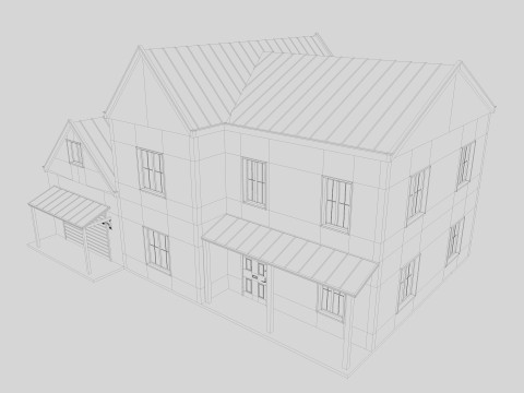 Modern Residential House 8 Low-poly Modelo 3D