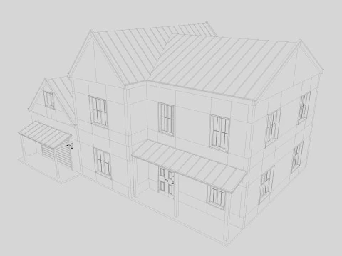 Modern Residential House 8 Low-poly 3D Model
