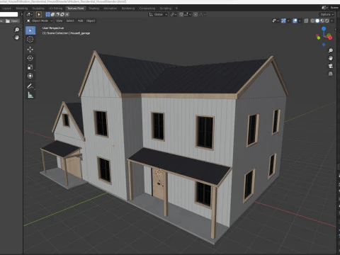 Modern Residential House 8 Low-poly 3D Model