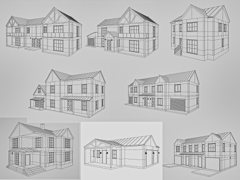 Modern Residential Houses 3D Model