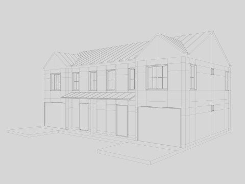 Modern Residential Houses 3D Model
