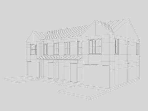 Modern Residential Houses 3D Model