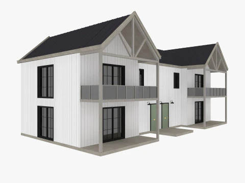 Modern Residential Houses 3D Model