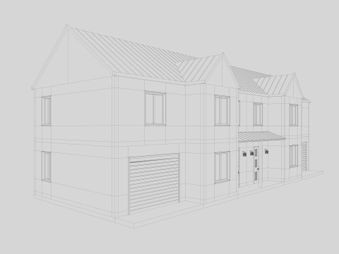 Modern Residential Houses 3D Model