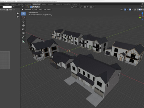 Modern Residential Houses 3D Model