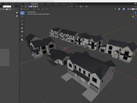 Modern Residential Houses 3D Model