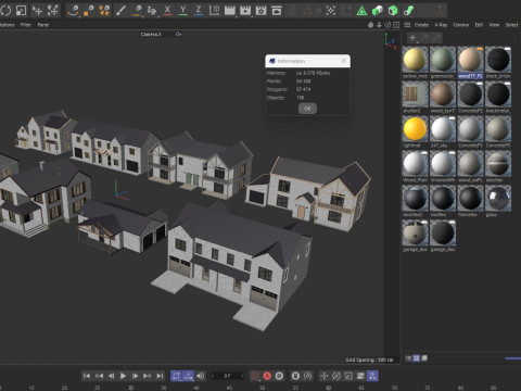 Modern Residential Houses 3D Model