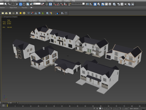 Modern Residential Houses 3D Model