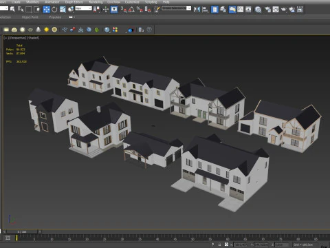 Modern Residential Houses 3D Model