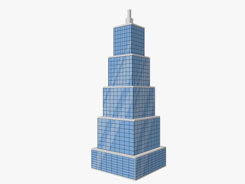 Cartoon skyscraper building 5 Low-poly 3D Модель