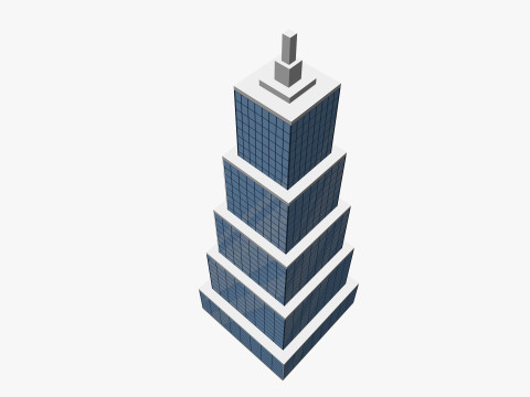 Cartoon skyscraper building 5 Low-poly 3D Модель