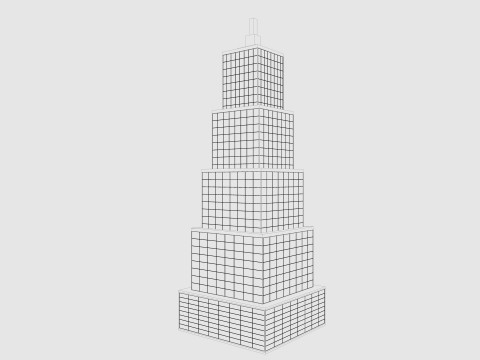 Cartoon skyscraper building 5 Low-poly 3D Модель