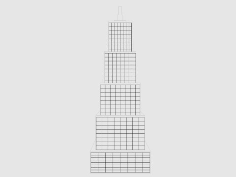 Cartoon skyscraper building 5 Low-poly 3D Модель