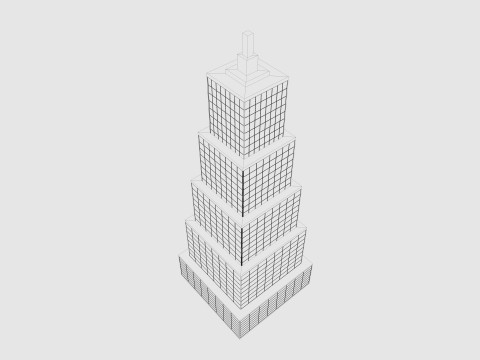 Cartoon skyscraper building 5 Low-poly 3D Модель