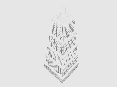 Cartoon skyscraper building 5 Low-poly 3D Модель