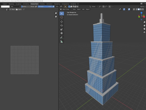 Cartoon skyscraper building 5 Low-poly 3D Модель