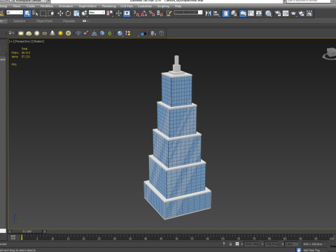 Cartoon skyscraper building 5 Low-poly 3D Модель