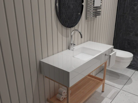 モダンな小さなバスルーム 3Dモデル