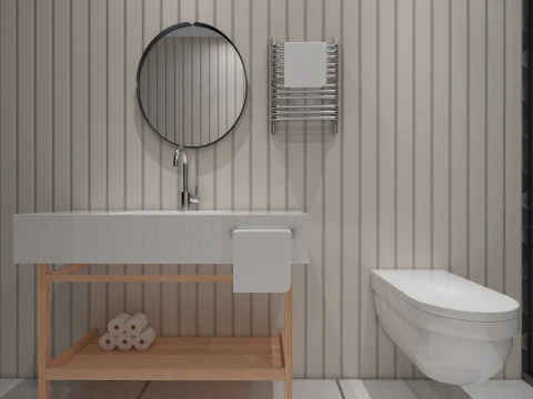 モダンな小さなバスルーム 3Dモデル