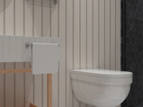 モダンな小さなバスルーム 3Dモデル