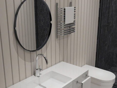 モダンな小さなバスルーム 3Dモデル