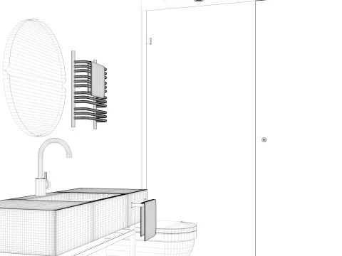 モダンな小さなバスルーム 3Dモデル