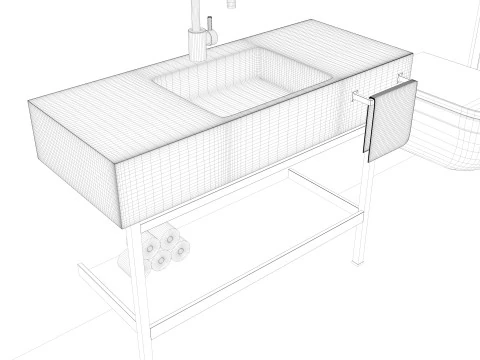 モダンな小さなバスルーム 3Dモデル