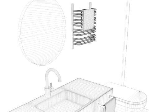 モダンな小さなバスルーム 3Dモデル