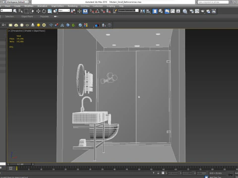 モダンな小さなバスルーム 3Dモデル