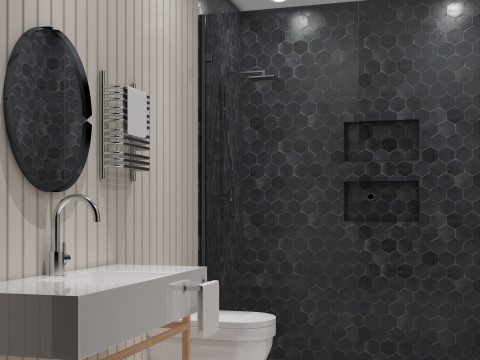 Modern Small Bathroom 3D मॉडल