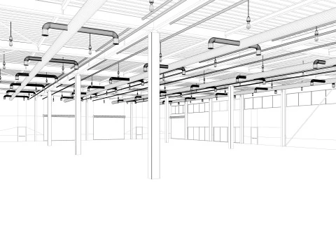 Warehouse Modern interior 3D Model