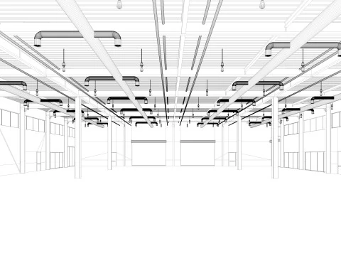 Warehouse Modern interior 3D Model