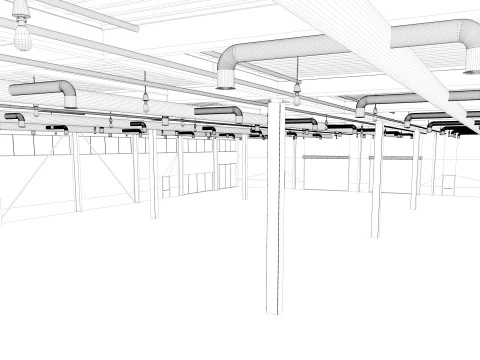 Warehouse Modern interior 3D Model