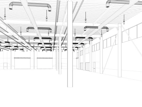 Warehouse Modern interior 3D Model