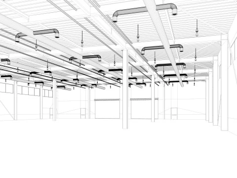 Warehouse Modern interior 3D Model