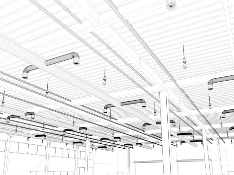 Warehouse Modern interior 3D Model
