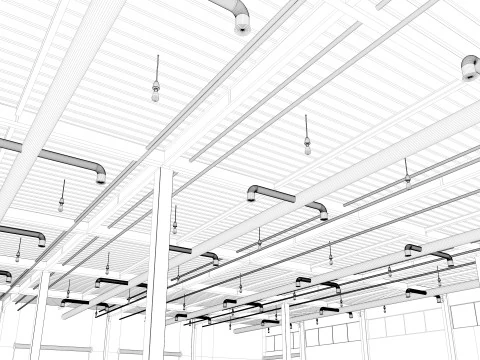 Warehouse Modern interior 3D Model
