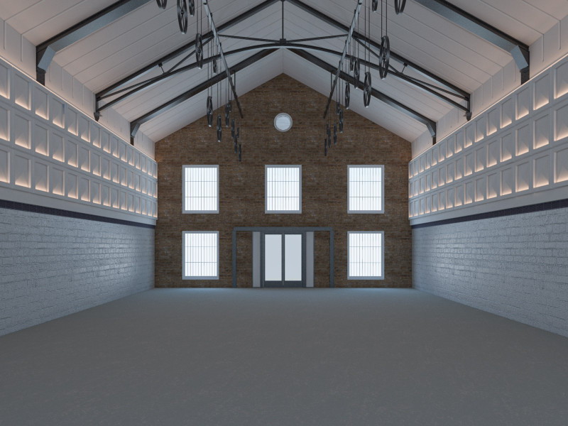 Modern Warehouse interior and exterior 2 3D Model .c4d .max .obj .3ds .fbx .stl .blend 