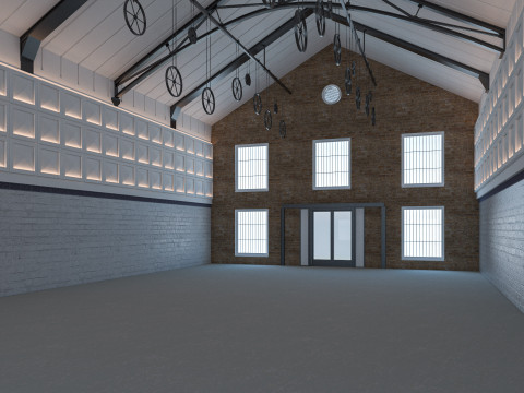 Modern Warehouse interior and exterior 2 3D Model