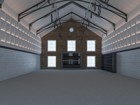Modern Warehouse interior and exterior 2 3D Model