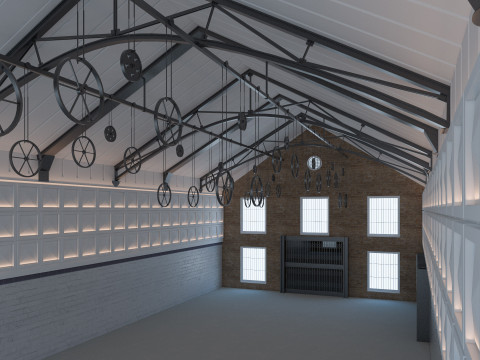 Modern Warehouse interior and exterior 2 3D Model