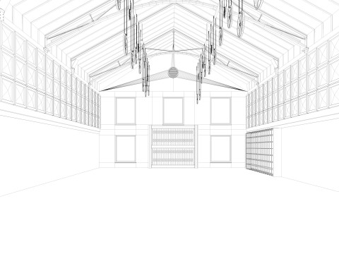 Modern Warehouse interior and exterior 2 3D Model