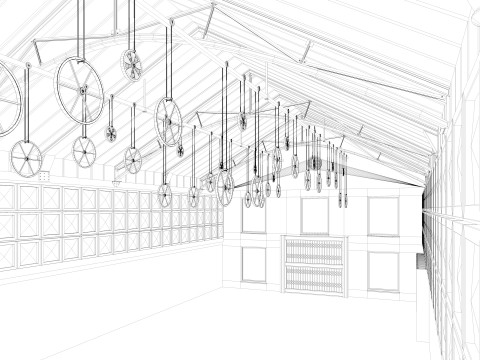 Modern Warehouse interior and exterior 2 3D Model