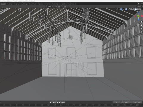 Modern Warehouse interior and exterior 2 3D Model