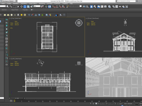 Modern Warehouse interior and exterior 2 3D Model