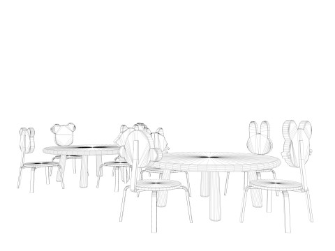Nursery Table and Chair Low-poly 3D Model