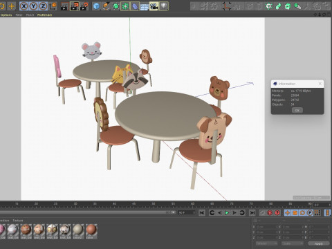 Nursery Table and Chair Low-poly 3D Model