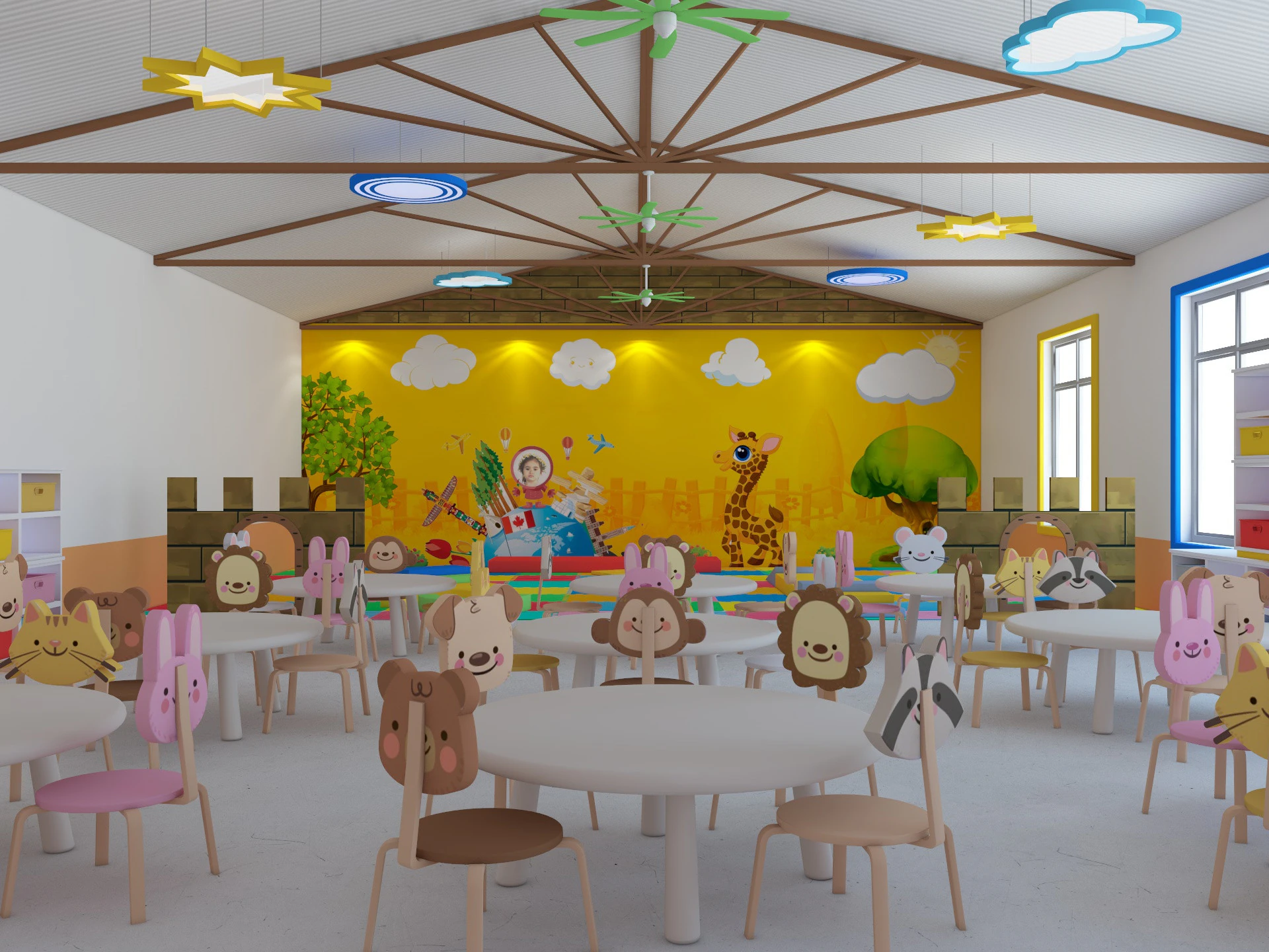 Nursery School Classroom 3D Model .c4d .max .obj .3ds .fbx .stl .blend 