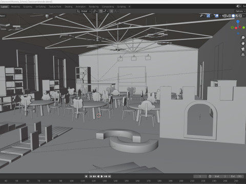 Nursery School Classroom 3D Model
